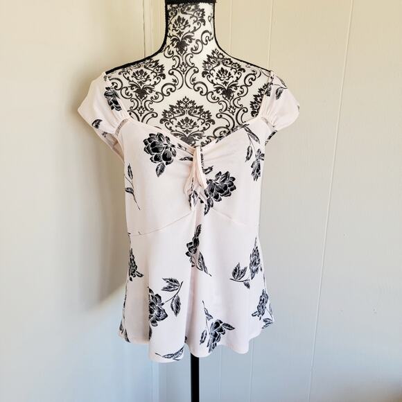 Candies Off Shoulder Floral Print Blouse - Picture 1 of 3